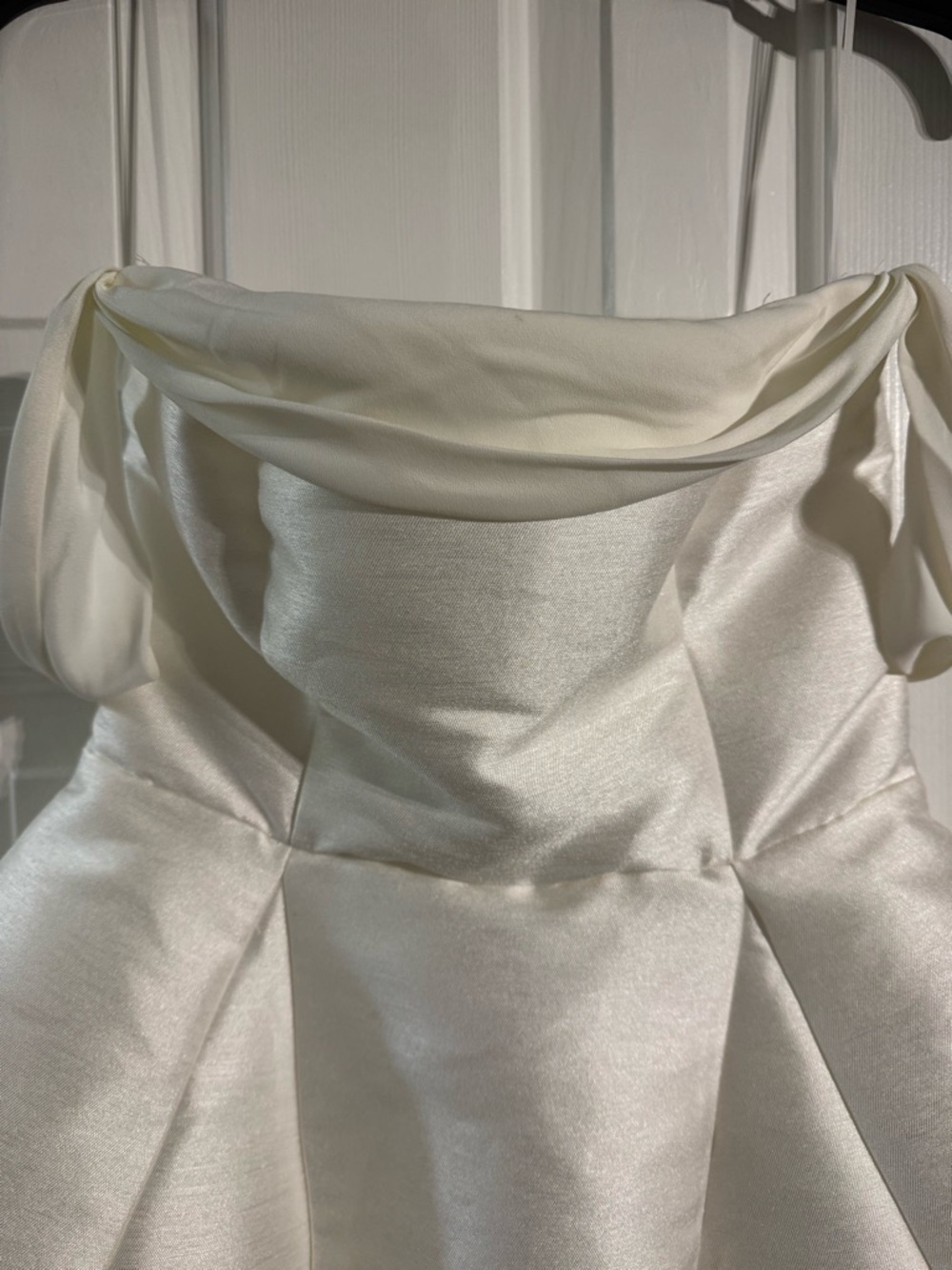 BHLDN Ivory Off-the-Shoulder Mini Dress with Knotted Sleeves - Picture 6 of 11